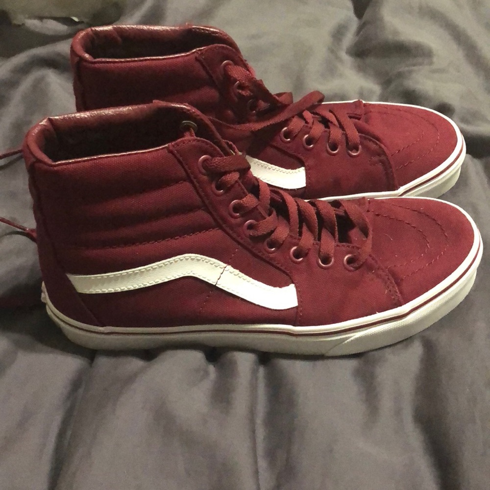 Maroon High Top Vans, almost new!